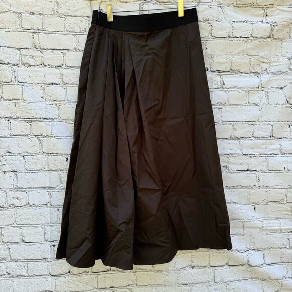 Les Copains Skirt Brown Midi NWT Italian Size 42 Fall Classic Luxury Italy - Picture 2 of 10